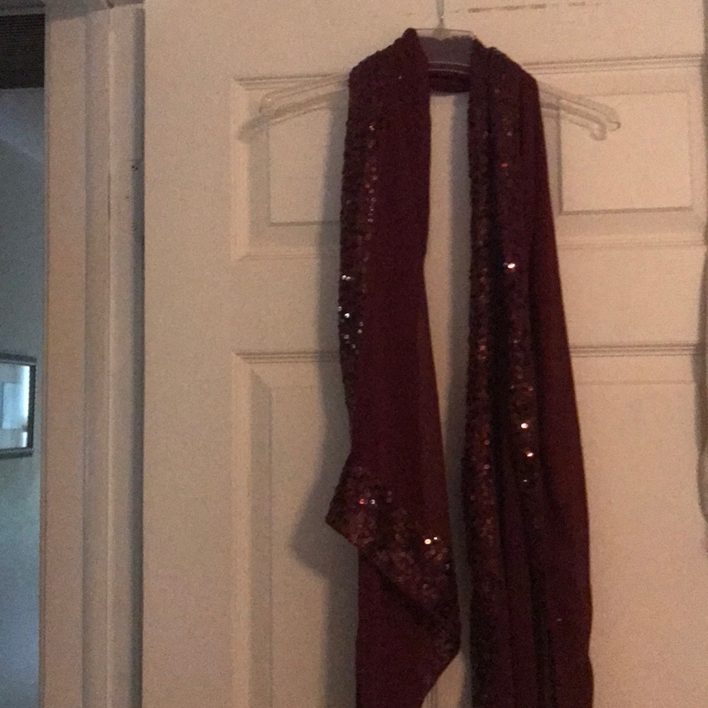 Bordeaux beaded scarf/wrap
